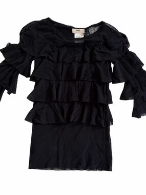 Fuzzi Sheer Tiered Ruffle Top
